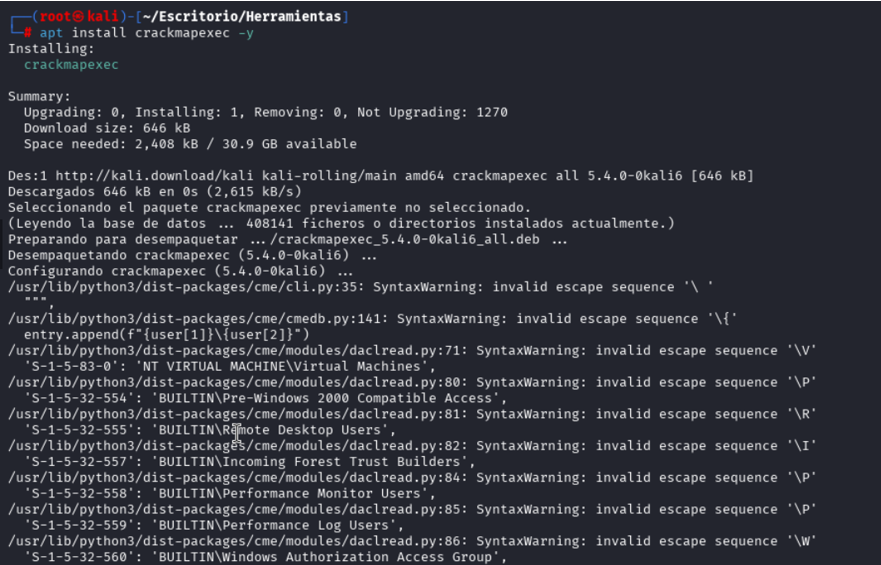 Instalación de CrackMapExec