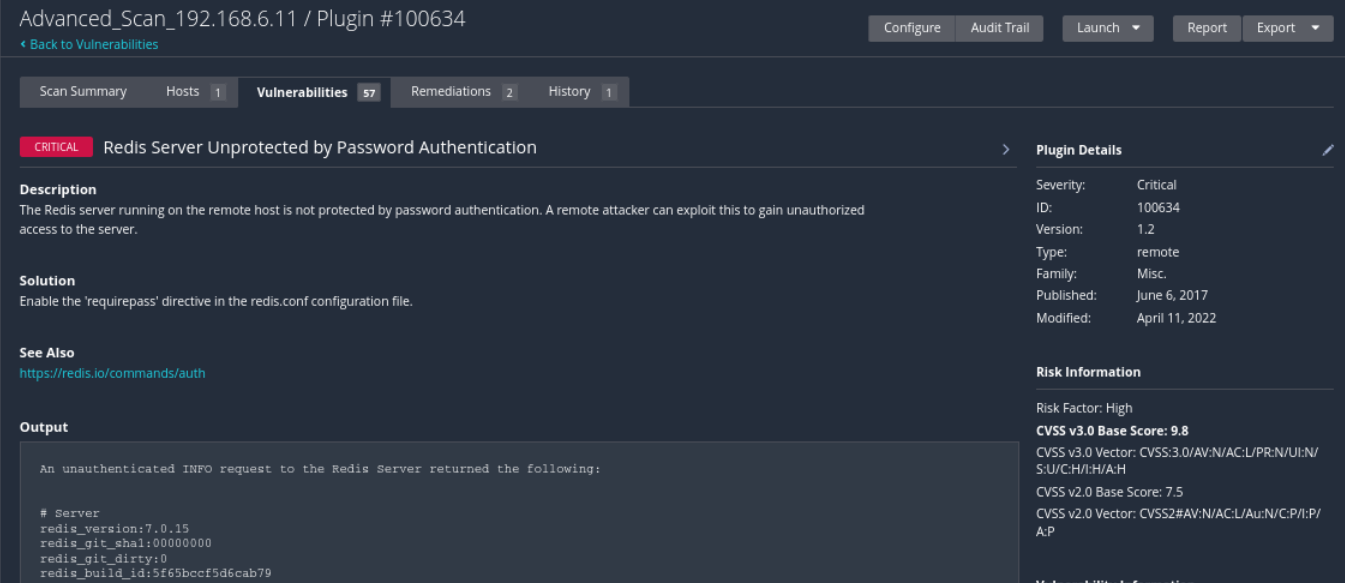 Detalle de una vulnerabilidad crítica en Nessus