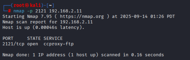 Nmap puerto 2121 FTP
