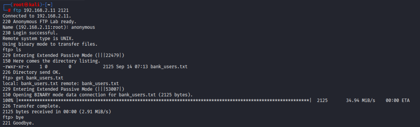 FTP acceso anónimo desde Kali Linux