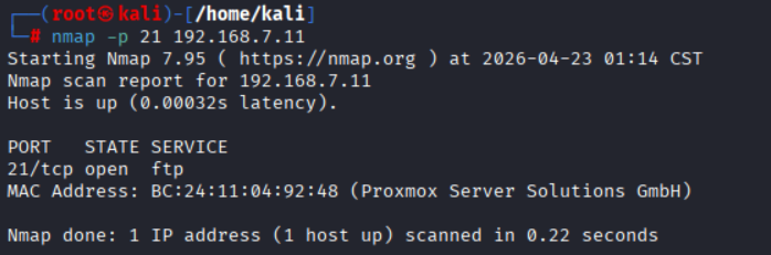 Nmap puerto 21 FTP