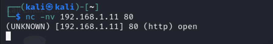 Resultado Netcat puerto 80 en Kali Linux